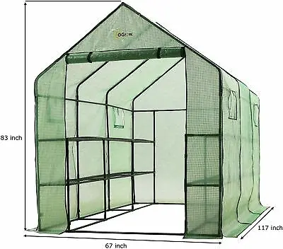£106.99 • Buy Portable Large Walk In Garden Greenhouse - 2 Tier 12 Shelf PE Plastic Grow House