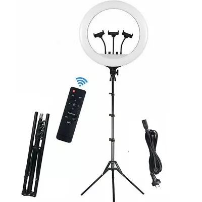 $58.99 • Buy 18  Dimmable LED Ring Light Remote Phone Selfie Stand Tripod Circle Lamp Live