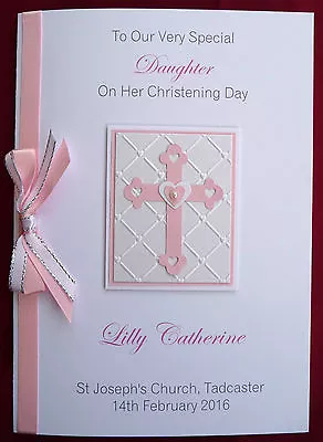 £6.45 • Buy CHRISTENING / BAPTISM / NAMING DAY Card Personalised Handmade A5 Girl/Boy (1580)