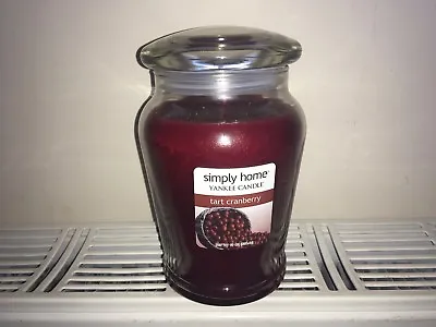 YANKEE CANDLE SIMPLY HOME TART CRANBERRY 19oz LARGE JAR USA S DEERFIELD MA • £29.99