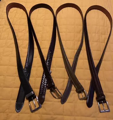 BELT Lot Of 4 Men  40/42 Leather COACH | PERRY ELLIS | COLE HAHN | RICK PALLACK • $125