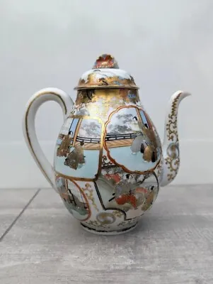 Antique C1900 Japanese Kawamoto Yokohama Taisho Kutani Eggshell Porcelain Teapot • £300