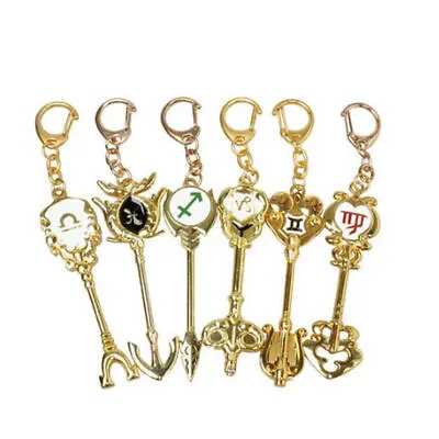 1 Piece Anime Fairy Tail Lucy Celestial Zodiac Gate Key Pendant Keychain Gifts • £4.79