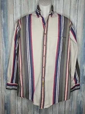 $17.95 • Buy Vintage B D Baggies Mens Medium Shirt Long Sleeve Button Up Striped Collared
