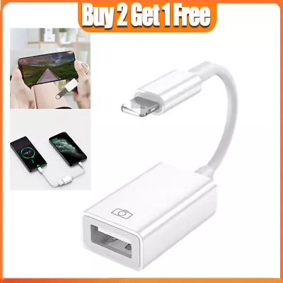 For IPad IPhone USB 2.0 Female To 8 Pin Male OTG Adapter Cable Camera UK • £3.83