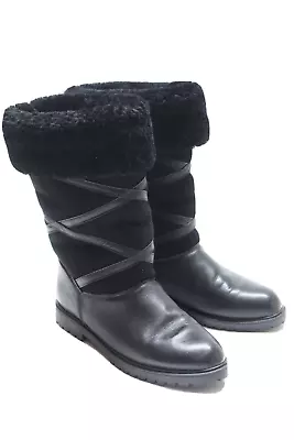 La Canadienne Womens Leather & Suede Water Resistant Black Boots Size 8 • $54.98