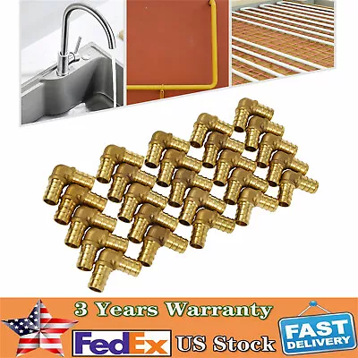 25pcs 1/2  Inch PEX 90 Degree Elbow Brass Crimp Fittings Lead Free 1/2 X1/2  • $4.62