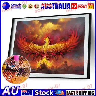 $11.47 • Buy AU 5D DIY Full Drill Diamond Painting Fire Phoenix Cross Stitch Embroidery Kit