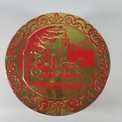 $6.05 • Buy Fruit Cake Tin Round Christmas - Size 7  Wide, 2.5 Vintage 