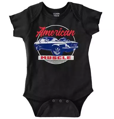 Classic Vintage American Muscle Car Baby Bodysuit Jumper Boys • $14.99