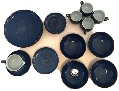 $17.95 • Buy DENBY MIDNIGHT BLUE Stoneware Tea Side  Plates 6 3/4  Made In England AMAZING