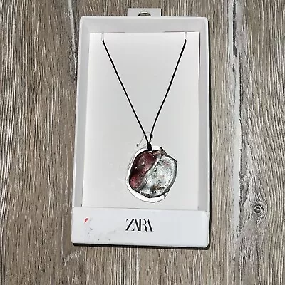 NWT Zara Women’s Burgundy Cosmic Glass Necklace One Size • $25