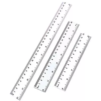 6 Inch 8 Inch 12 Inch Plastic School Rulers 3 Pack Clear Ruler With Inches An... • $11.21