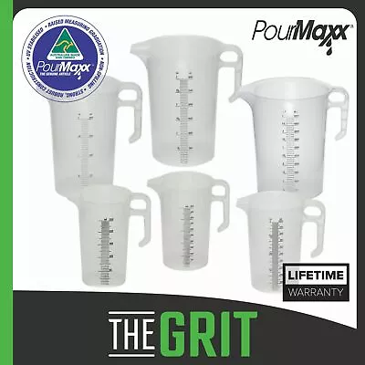 Pourmaxx Measuring Jug Food Grade Polypropylene UV Stabilised 250 500ml 1 2 3 5L • $17.90