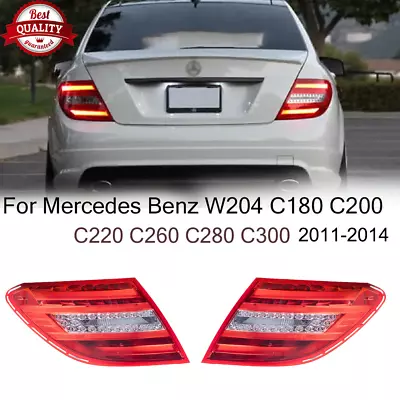 Pair Tail Lights Taillights Fit 2011-2014 Mercedes W204 C350 C63 C300 C250 C180 • $199.99