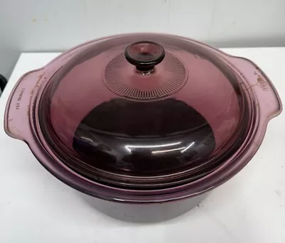 Vision Cranberry 5L Teflon Bottom Corning Ware Glass Cookware Dutch Oven Pot • $49.99