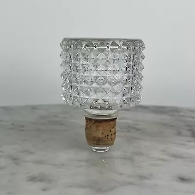 Vintage Pressed Glass Decanter Stopper Cork Bottom Rare Whiskey Bourbon • $7.90