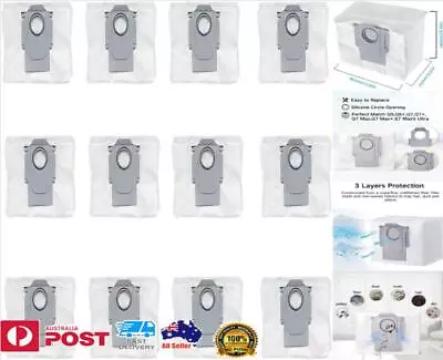 12x Dust Bag Replacement For Roborock S7 MaxV Ultra /Q5+/Q7 Max+ Vacuum Cleaner • $24.99