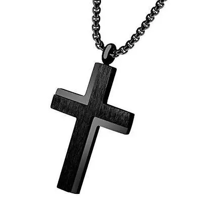 555Jewelry Stainless Steel Box Chain Unisex Cross Necklace For Men & Women • $24.99