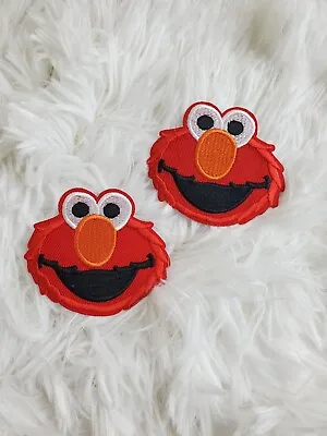 SET/2 Elmo Sesame Street Appliques Embroidered Iron On Or Sew On Patch Cartoon • $7.50