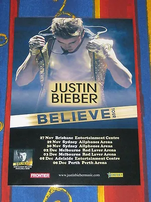 $14.95 • Buy Justin Bieber - 2013 Believe Australian Tour - Laminated Promo Tour Poster - New