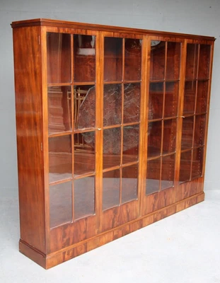 $4975 • Buy Impressive Art Deco Glazed Bookcase 4 Glass Doors Adjustable Shelves 1930 Origin