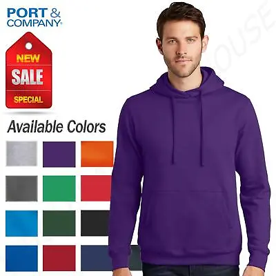 Port & Company Mens Pullover Hooded Sweatshirt Fan Favorite Fleece M-PC850H • $26.77
