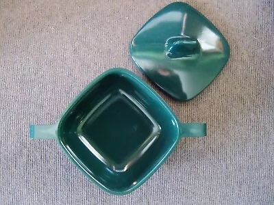 Arrowhead Melamine Plastic Vintage 50's Modern Brookpark Dark Green Sugar W/Lid • $11.99