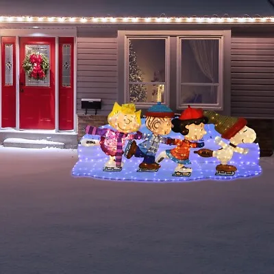 Peanuts Gang Ice Skating 32  3D LED A Charlie Brown Christmas Decor • $109.99