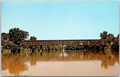 Old Conesville Covered Bridge Muskingum River Ohio OH Postcard Unposted • $4.75