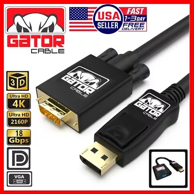 Display Port To VGA Cable Adapter Converter Video HDTV PC Monitor Desktop Laptop • $8.49