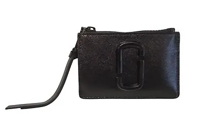 MARC JACOBS Ladies Black PU Coated Leather Top Zip Small Wallet OS RRP115 NEW • £54.05