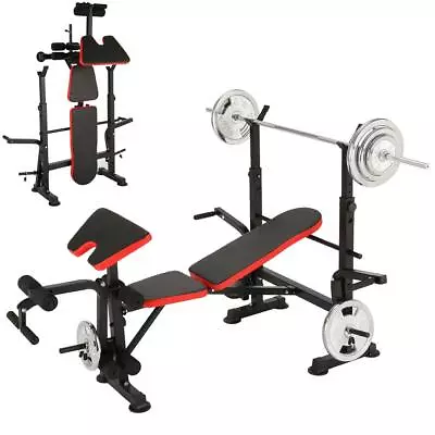 600lbs 5 In 1 Adjustable Olympic Weight Bench Set Full Body Workout Heavy Duty/* • $141.99