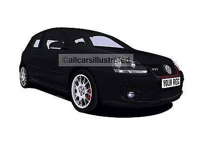 Vw Golf Gti Edition 30 Car Art Print Picture (size A3). Personalise It! • $23.56