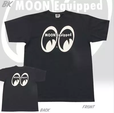Men's Mooneyes Moon Equipped Classic Beige Logo Black T-Shirt Cotton MQT002BK • $30.99