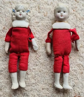 Two Antique Japanese Soft Body Doll With Bisque Head/Legs Doll • $118.20