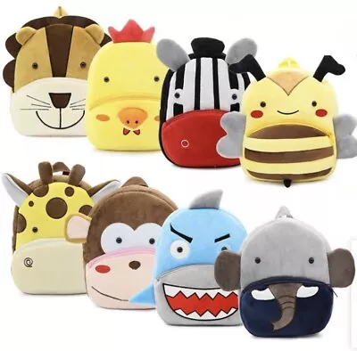 Kids Toddler Cute Animal Plush Backpack Book Bag For Kindergarten Preschool • £14.24