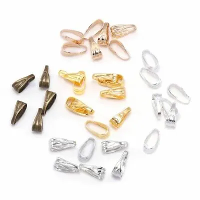 100pcs Pendant Clasp Connectors Clips Connectors For Jewelry Making Necklace Kit • £8.38