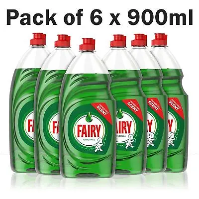 £19.99 • Buy Fairy Original Kitchen Dish Washing Up Liquid Clean Detergent -Pack Of 6 X 900ml