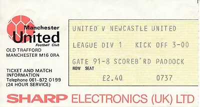 TICKET: Manchester United V Newcastle United 1980's • £5.99