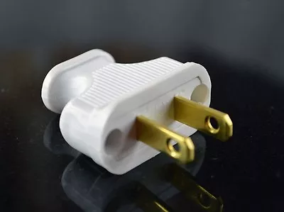 Vintage WHITE Antique Style Electrical Plug - For Cloth Covered Wire Lamp Cord • $3.45