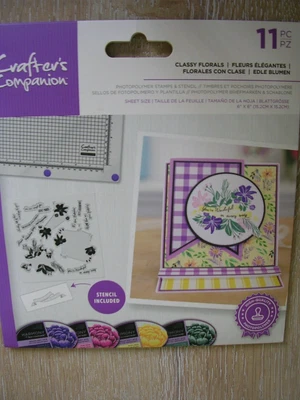 £2 • Buy Crafter's Companion Clear Stamp Set 'Classy Florals'