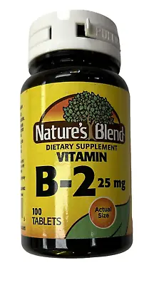 Nature's Blend Vitamin B2  25mg Tablets 100ct  PHARMACY FRESH ^ • $12.39