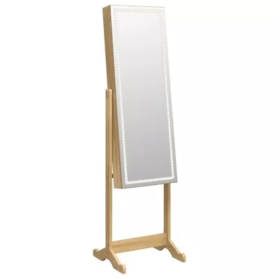 Floor Standing Jewellery Cabinet LED Lights Mirror Armoire Storage Organizer • £161.60