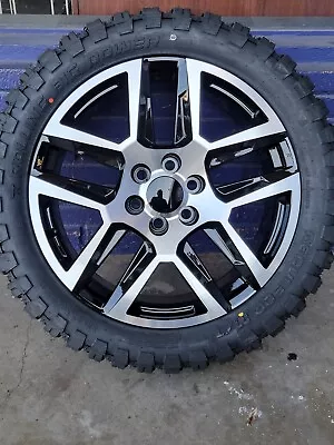 22” Chevy Tahoe GMC  Dodge Ram 6 Lug 4x4 BLACK WHEELS 33  MT TIRES 2  Level Kit • $1999