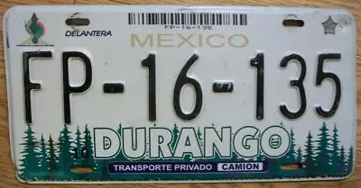 SINGLE MEXICO State Of DURANGO LICENSE PLATE - 2006/08 - FP-16-135 - CAMION • $12.99