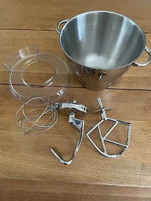 Kenwood Chef Bowl/K Beater/Whisk/Dough Hook/splash Guard. Excellent Condition  • £9.99