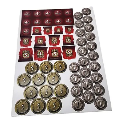 Asmodee Editions Seven 7 Wonders REPLACEMENT Tokens & Coins Sheet • $8.95