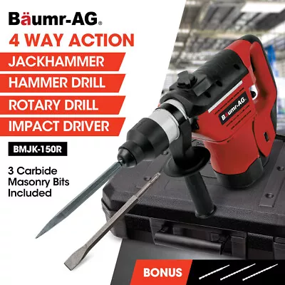 $154 • Buy 【EXTRA10%OFF】BAUMR-AG 1500W Electric Rotary Jackhammer Drill Demolition Jack