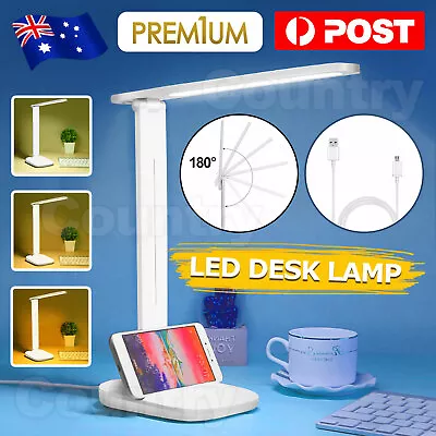 Touch LED Desk Lamp Bedside Study Reading Table Light USB Ports Dimmable AU • $11.45